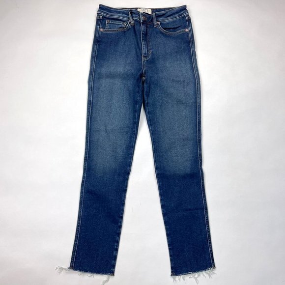 Free People Denim - We the Free‎ People High Rise Raw Hem Jeans Women 30 NWOT Stretch Cotton Pockets